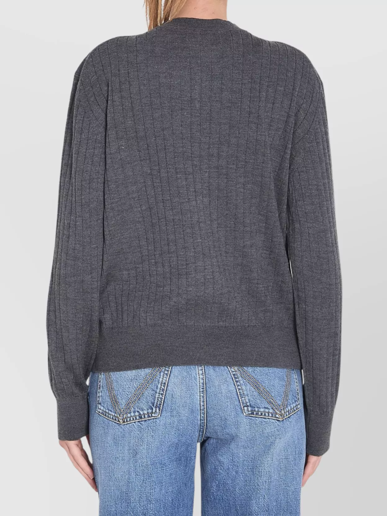 Bottega Veneta Ribbed Knit Cardigan Crew Neck