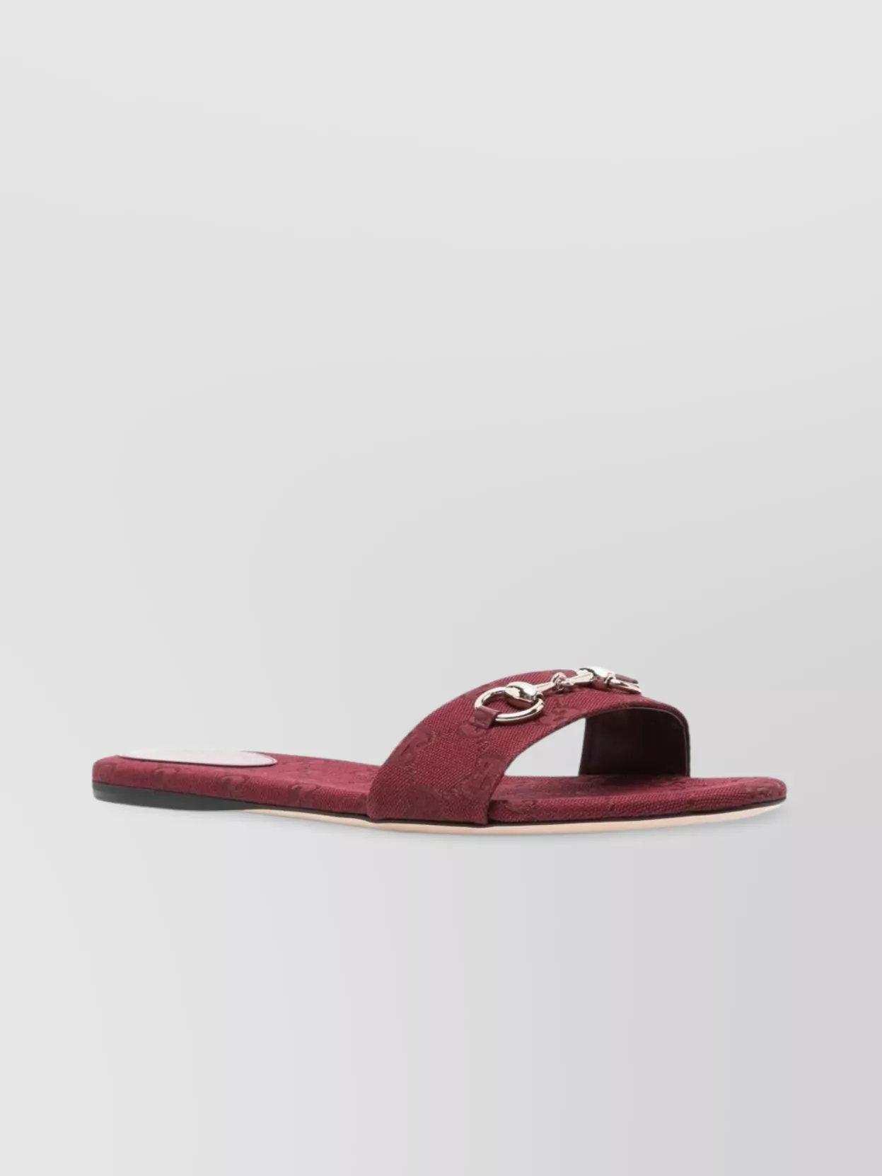 Gucci Canvas Flat Sole Sandals With Metal Hardware