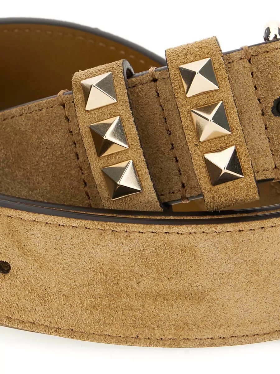 Valentino Garavani Suede Leather Studded Belt