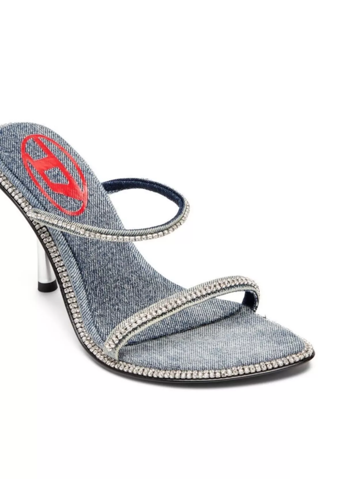 Diesel Heel Sandals Crystal Embellishment
