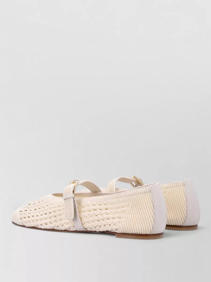 Stuart Weitzman Crochet Mary Jane Ballerina Shoes