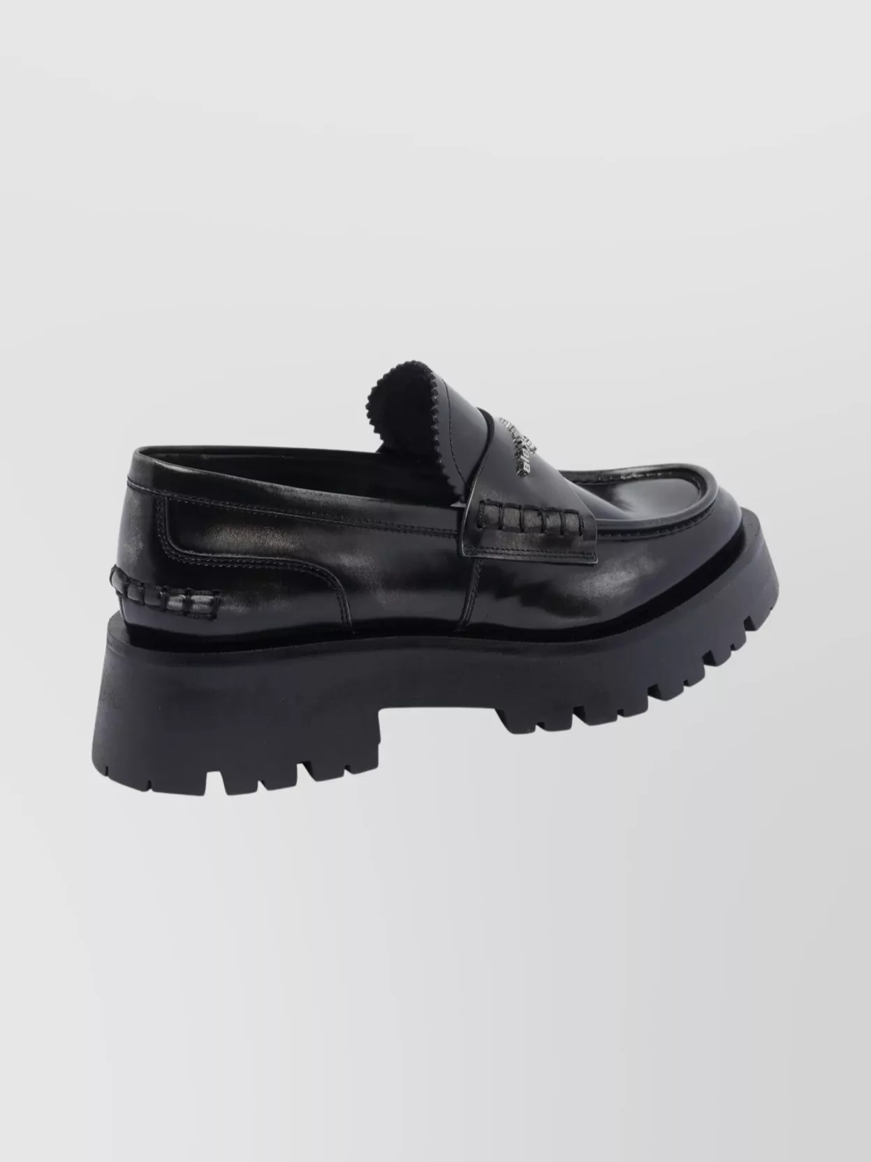 Alexander Wang Leather Loafers With Chunky Sole And Stitching In Black