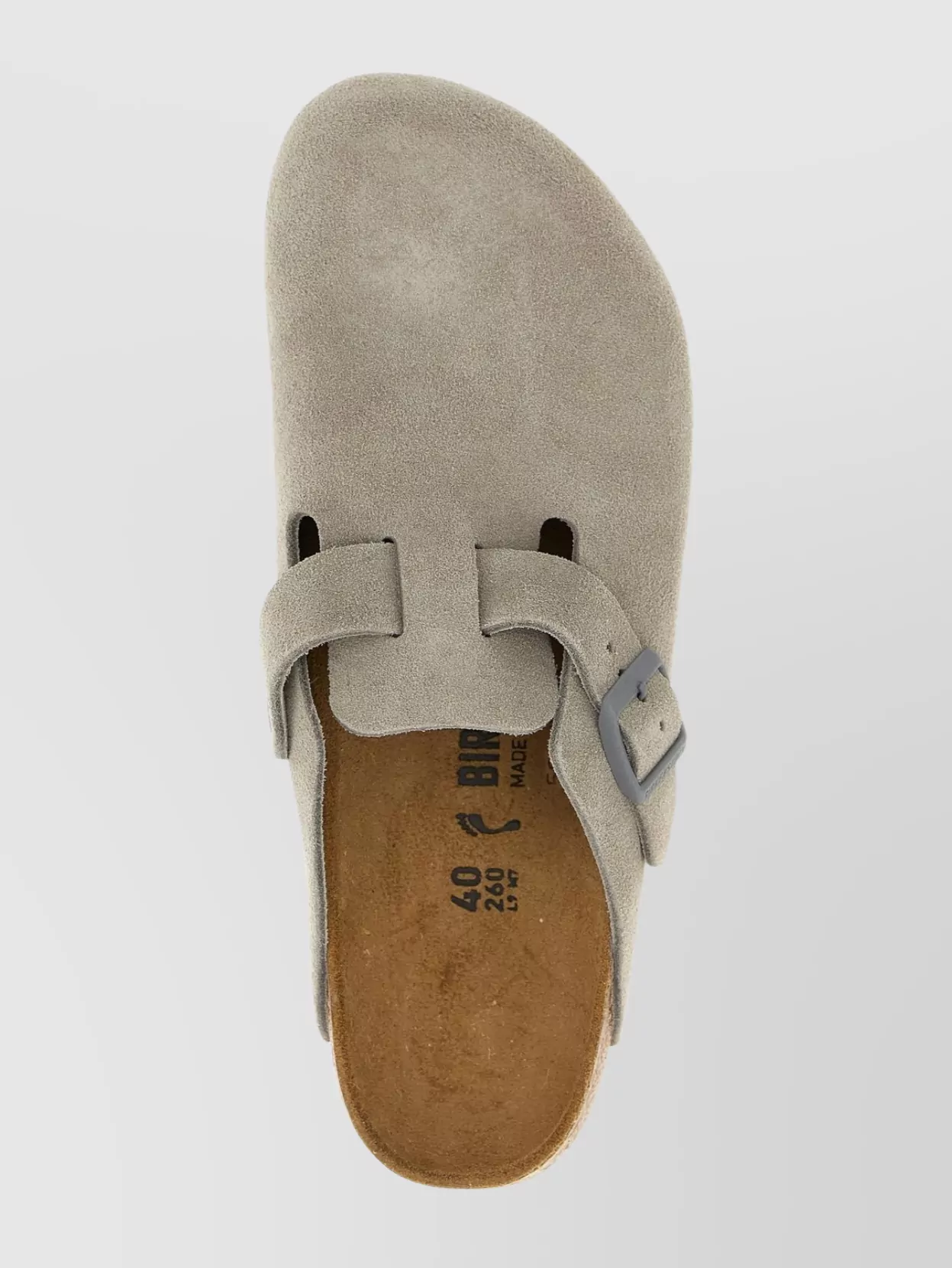 Birkenstock Suede Mules With Buckle And Rubber Sole