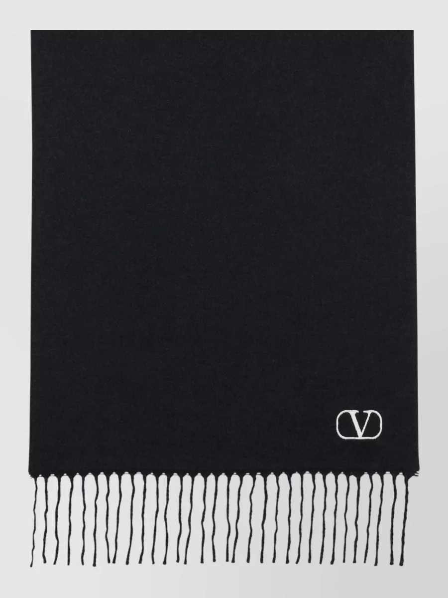 Valentino Garavani virgin wool fringed scarf