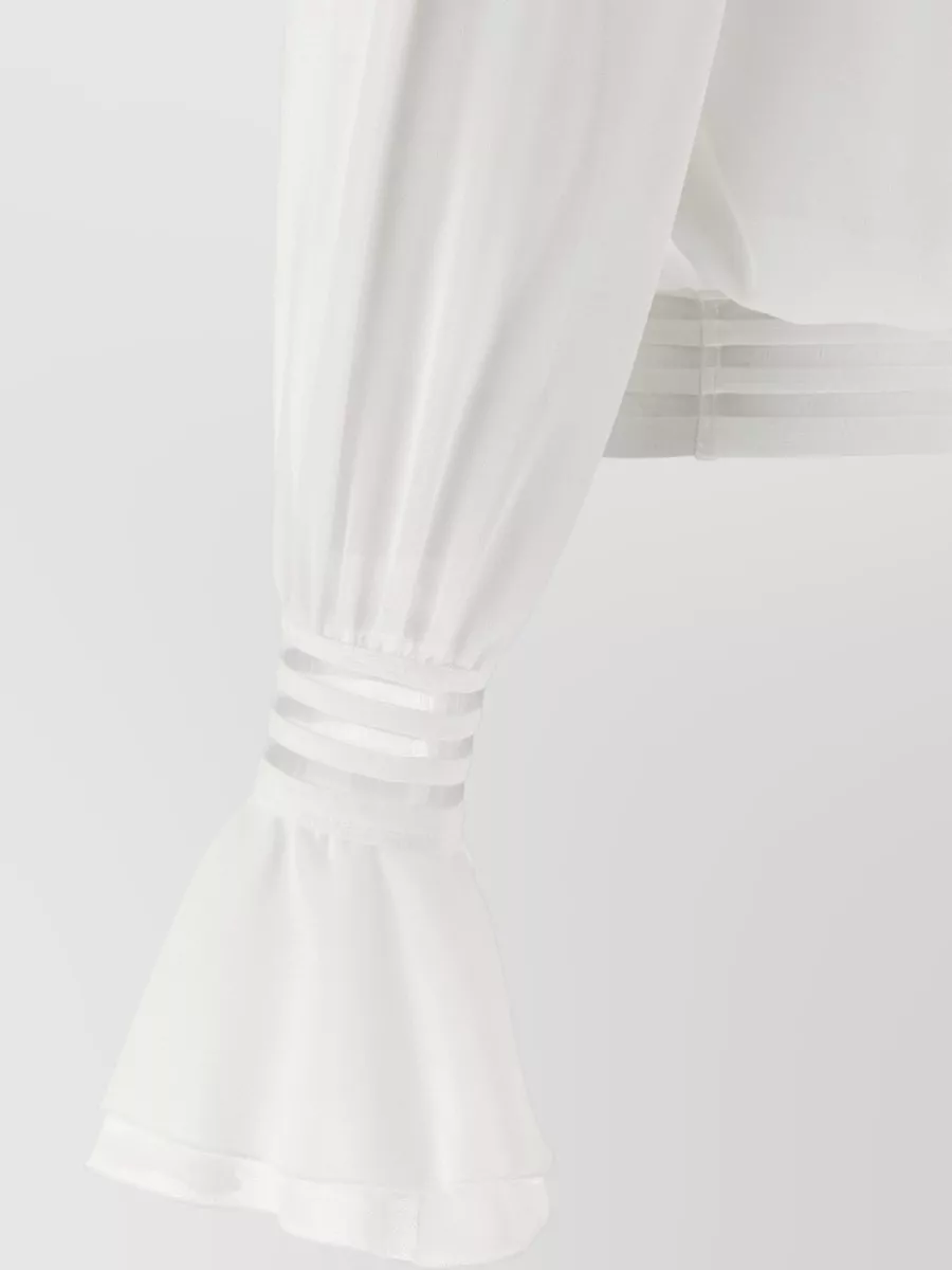 Elisabetta Franchi Off-Shoulder Semi-Sheer Blouse