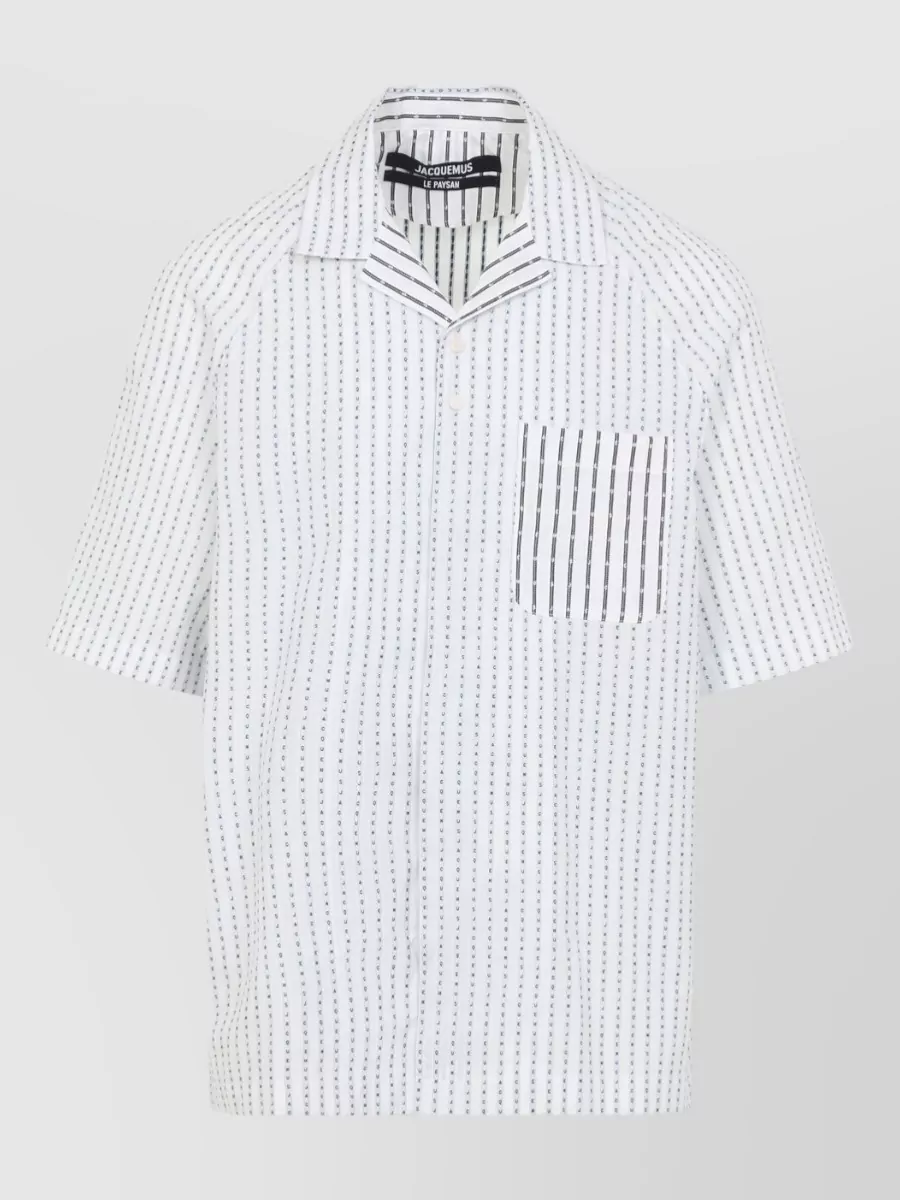 Jacquemus Striped bowling cotton shirt