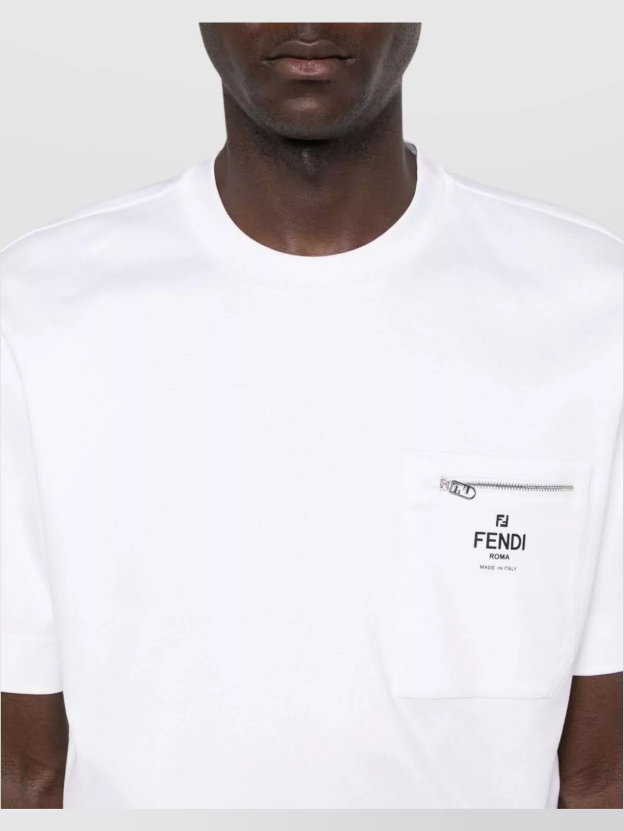 Fendi Cotton Oversized Logo Pocket T-Shirt