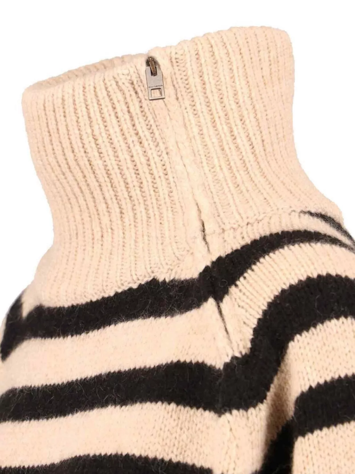 Nili Lotan Striped High Neck Knitwear With Ribbed Cuffs And Hem
