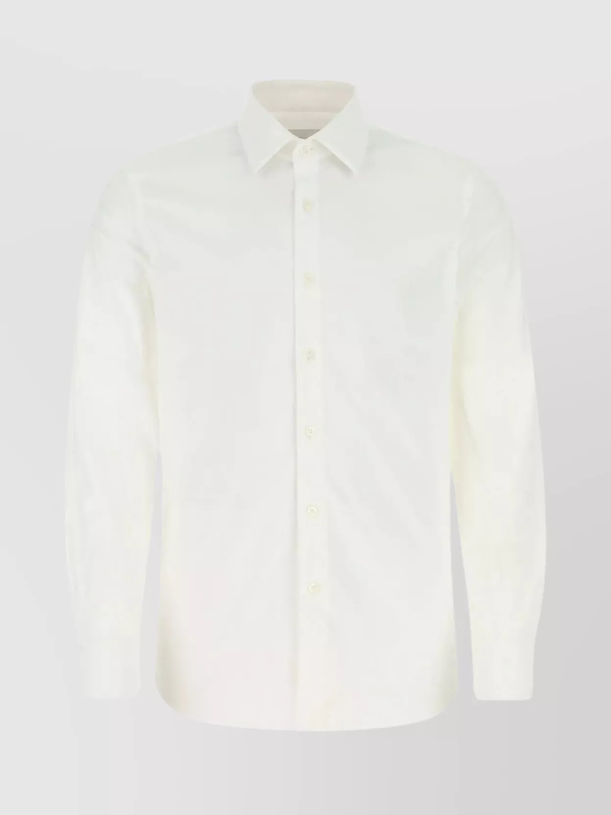 Shop Prada Cotton Poplin Shirt With Rounded Cuffs