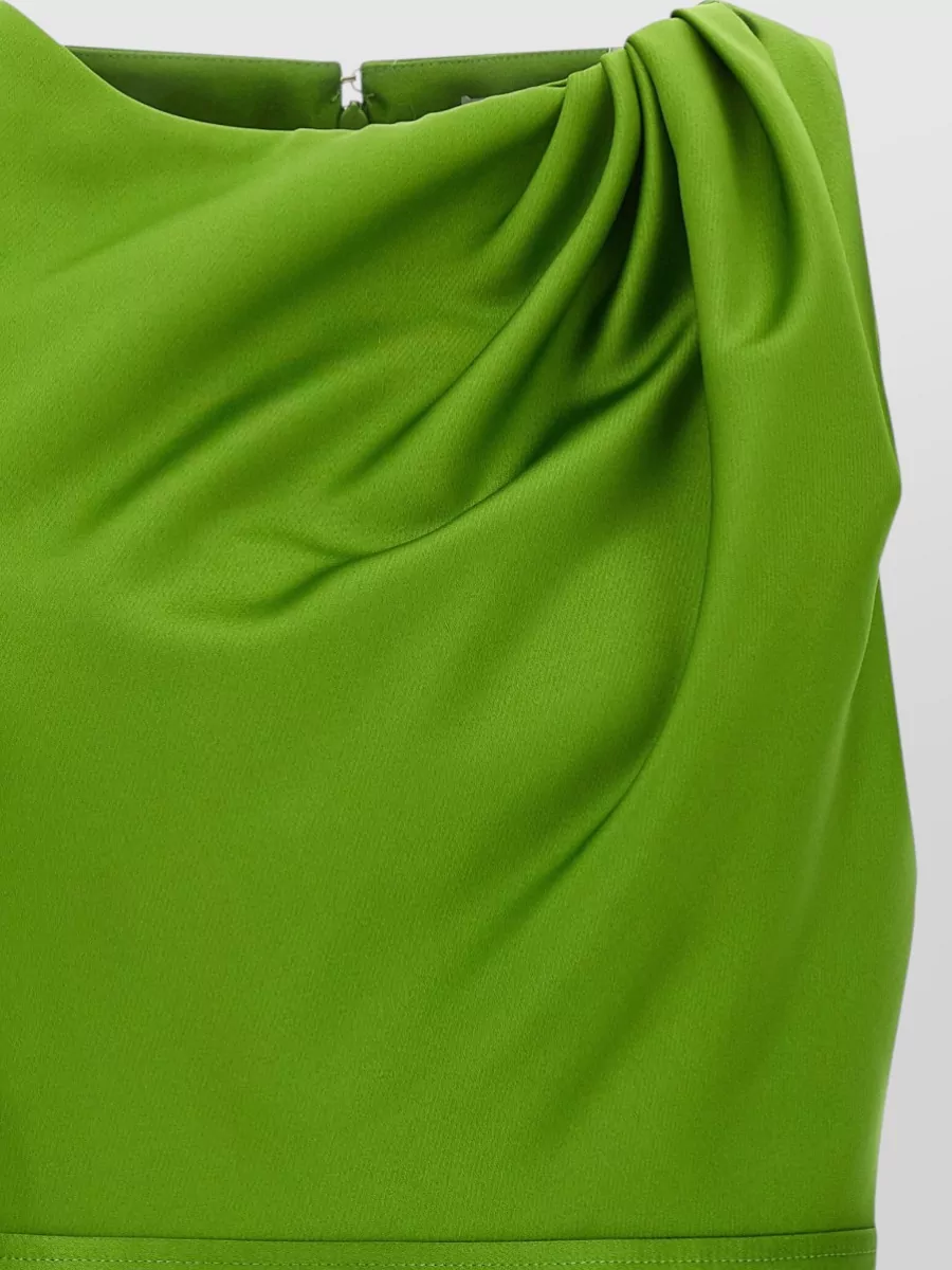 Elisabetta Franchi Duchesse Dress Draped Neckline Fitted Waist