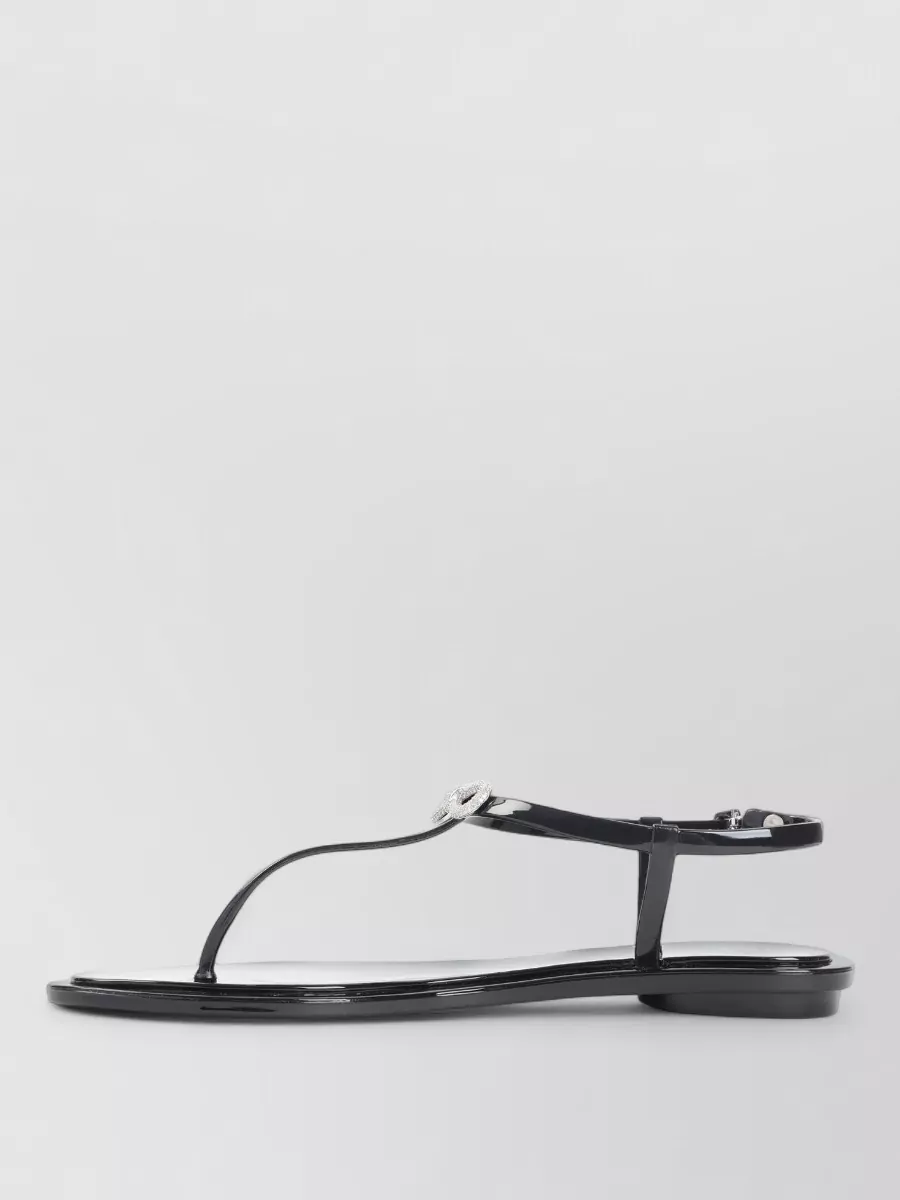 Mach & Mach Crystal-Embellished Rubber Thong Sandals