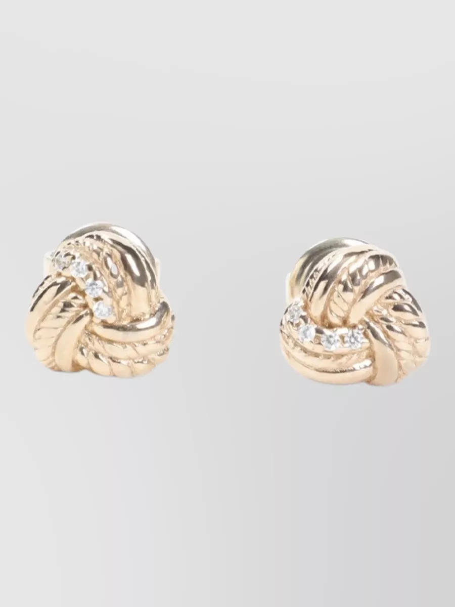 Bottega Veneta crystal-embellished knotted stud earrings