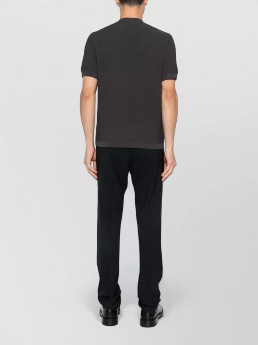Emporio Armani Chevron-Knit Short-Sleeve T-Shirt