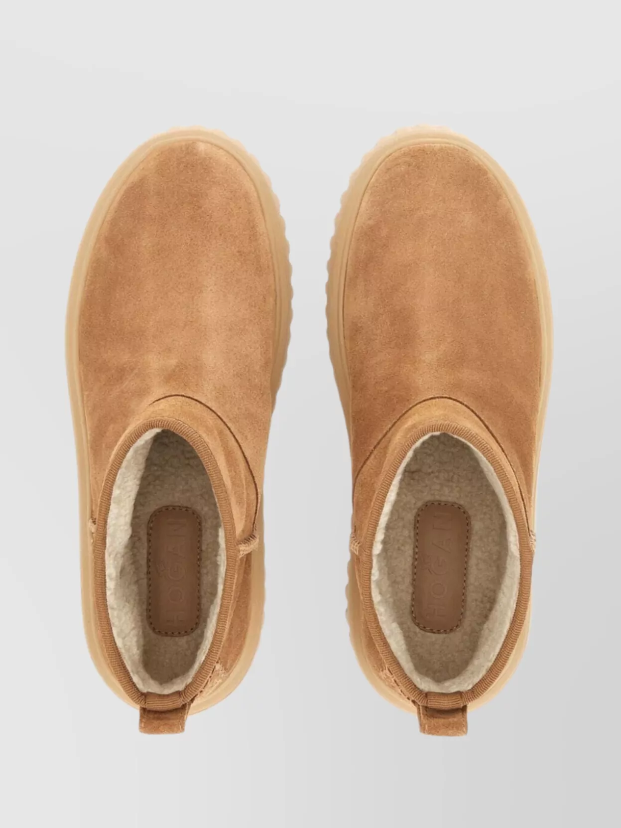Shop Hogan Low Ankle Boots Suede Finish In Neutrals