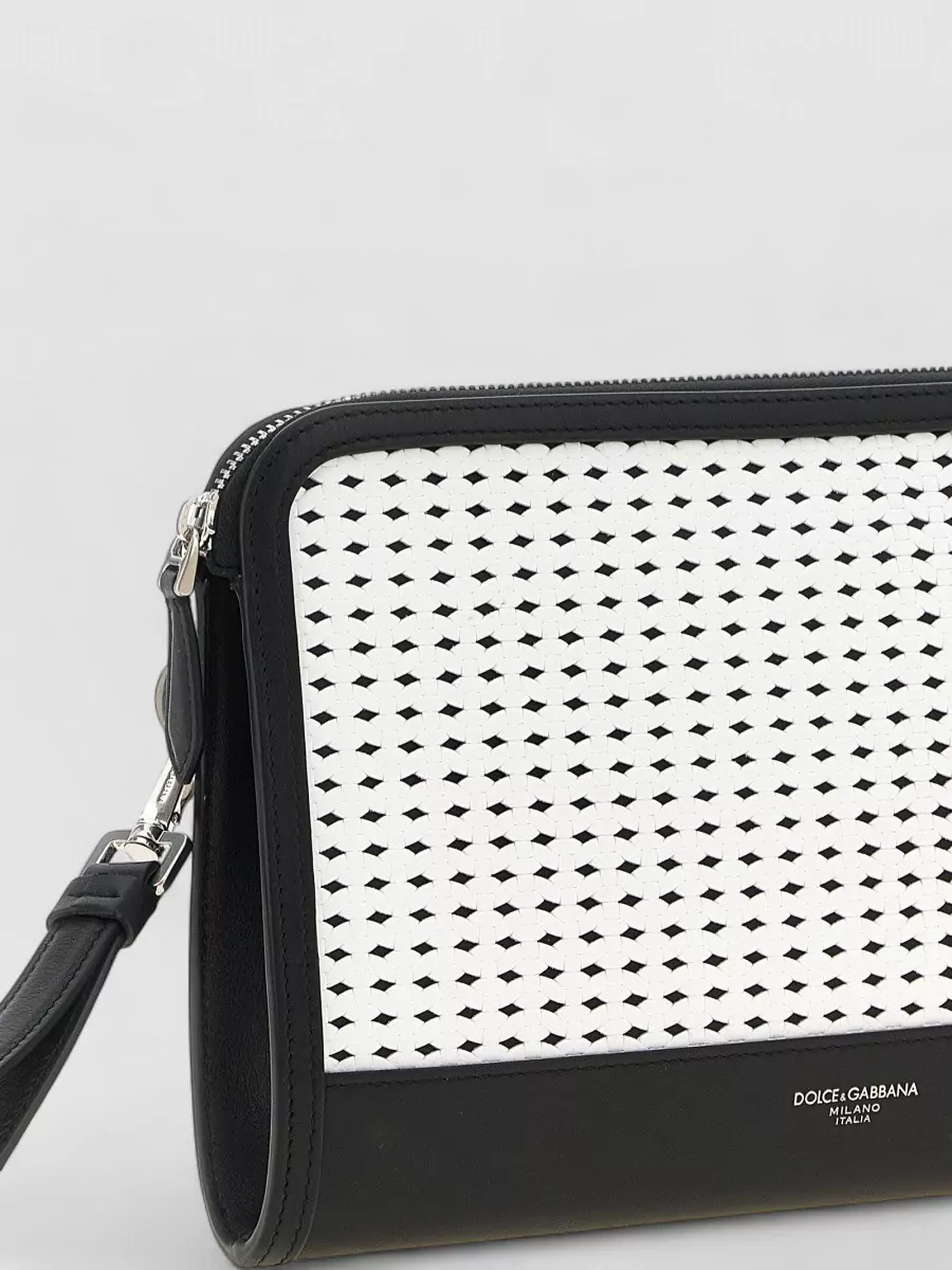 Dolce&Gabbana Leather Woven Clutch Bag