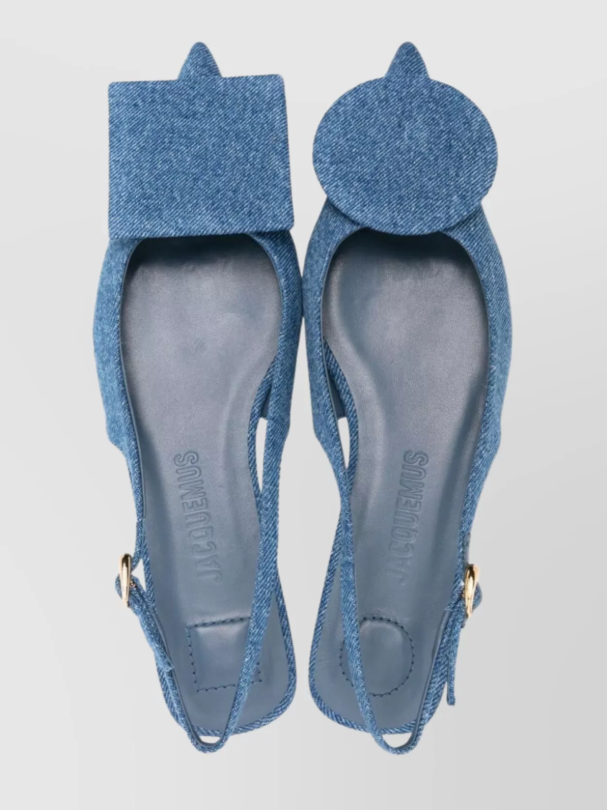 Jacquemus Denim Circular Patch Pointed Toe Flats