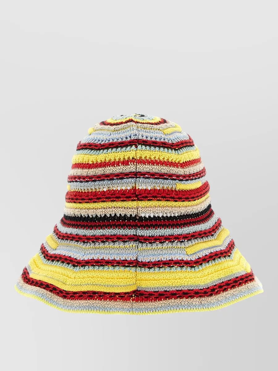 Vivienne Westwood Crochet bucket hat striped pattern wide brim