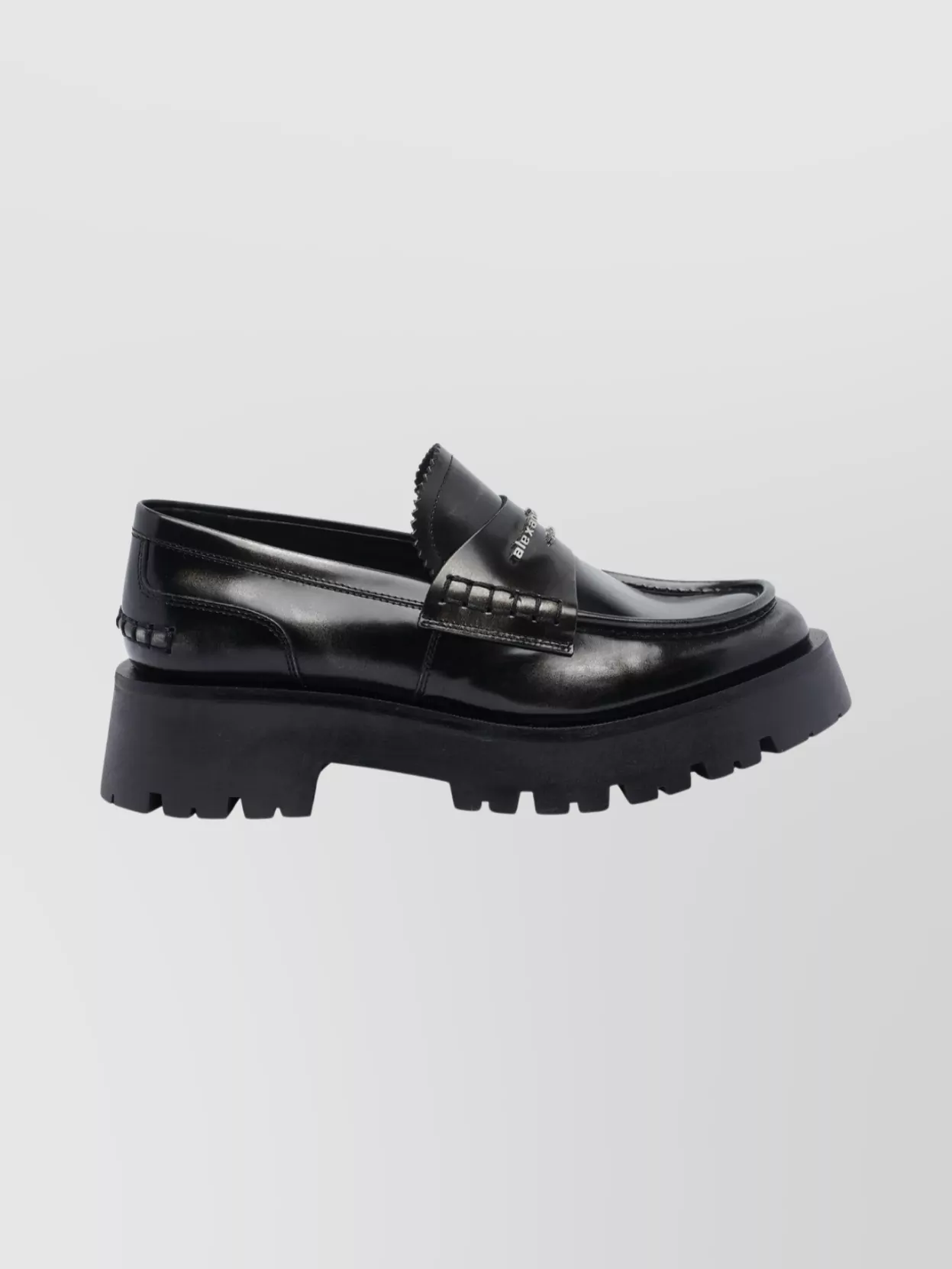 Alexander Wang Leather Loafers With Chunky Sole And Stitching In Black