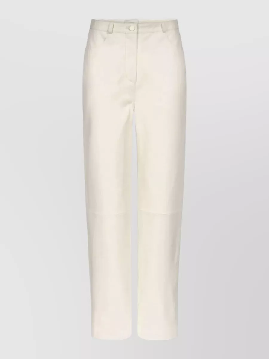 Loulou Studio Cobe Straight Leg Trousers Belt Loops
