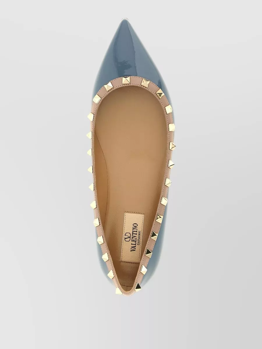 Valentino Garavani Patent Leather Rockstud Ballerina Shoes