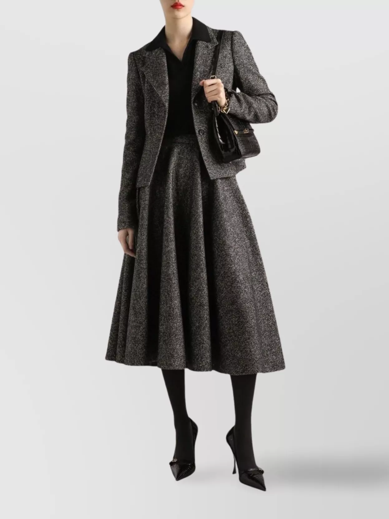 Dolce & Gabbana Tailored Single-breasted Wool Jacket With Textured Fabric In Gray