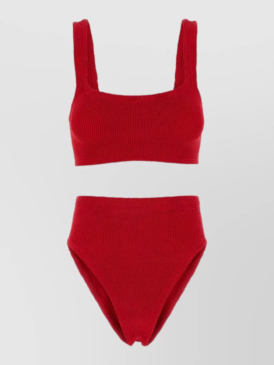 Hunza G red stretch nylon bikini