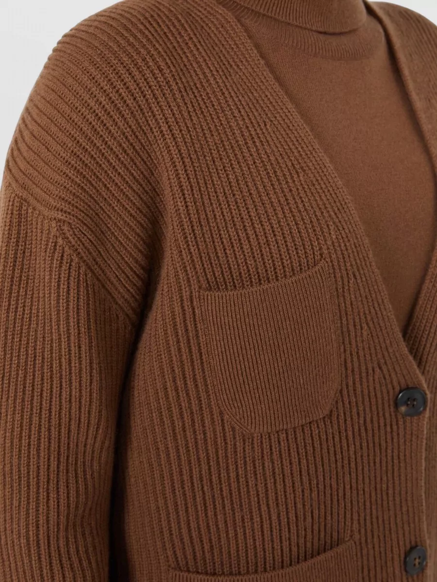 S Max Mara Cashmere Wool V-Neck Cardigan