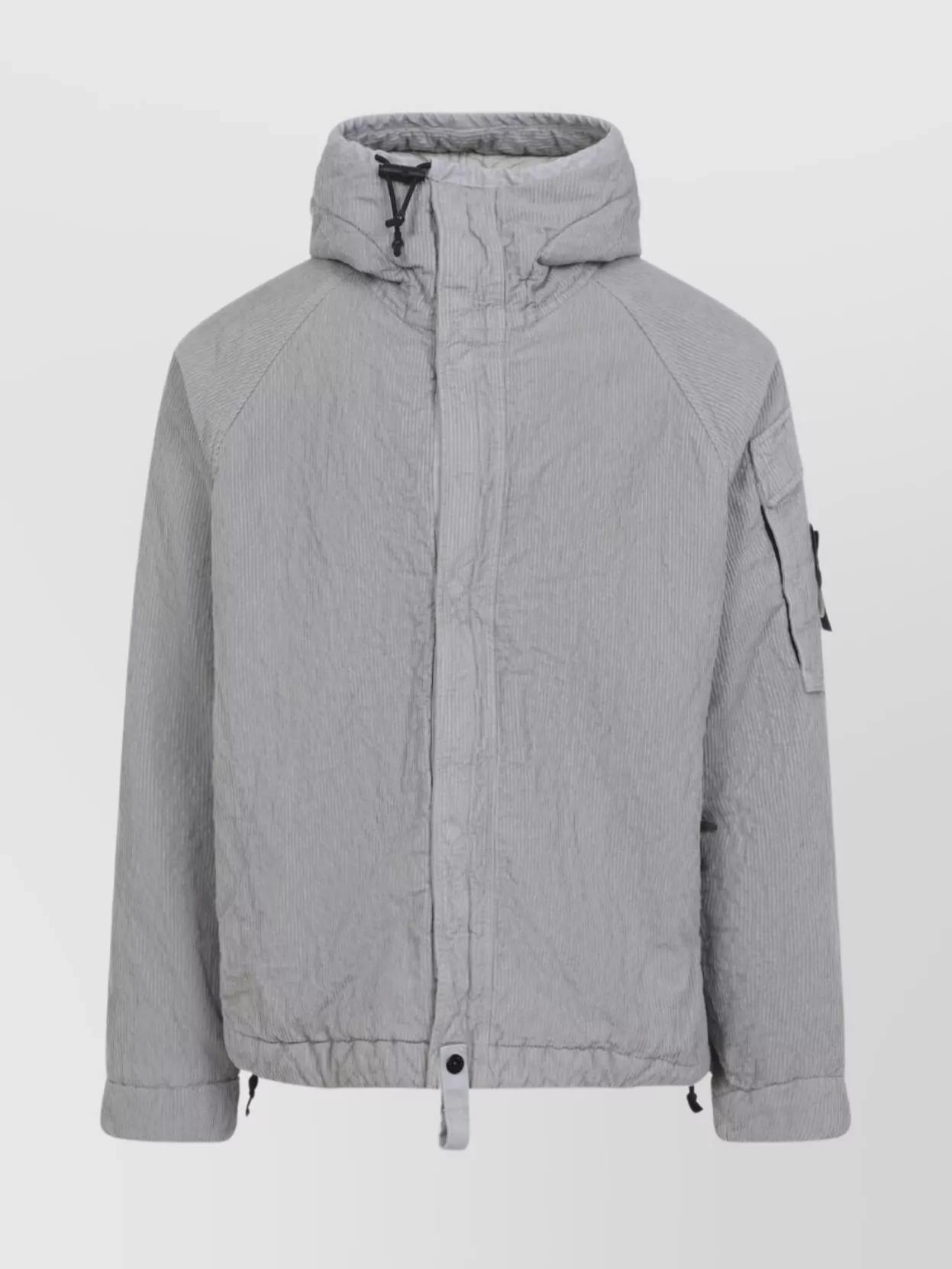 Stone Island Lightweight Grey Jacket With Textured Fabric In Blue