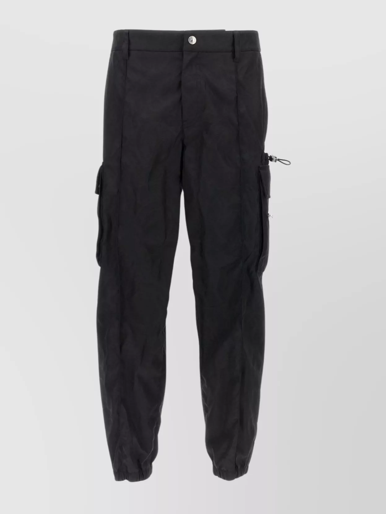 Versace Cargo Pants With Drawstring And Cuffs In Black