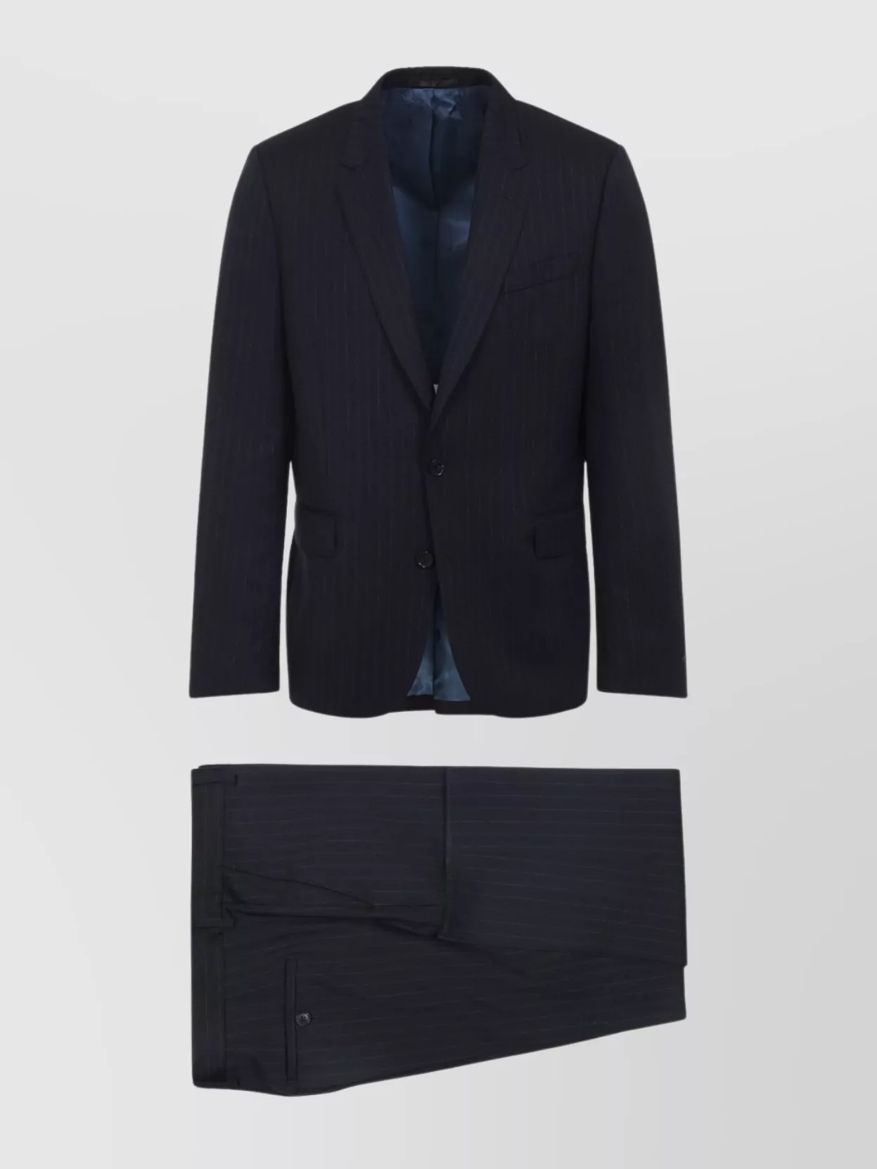 Paul Smith Tailored Two Button Suit With Flap Pockets In Blue