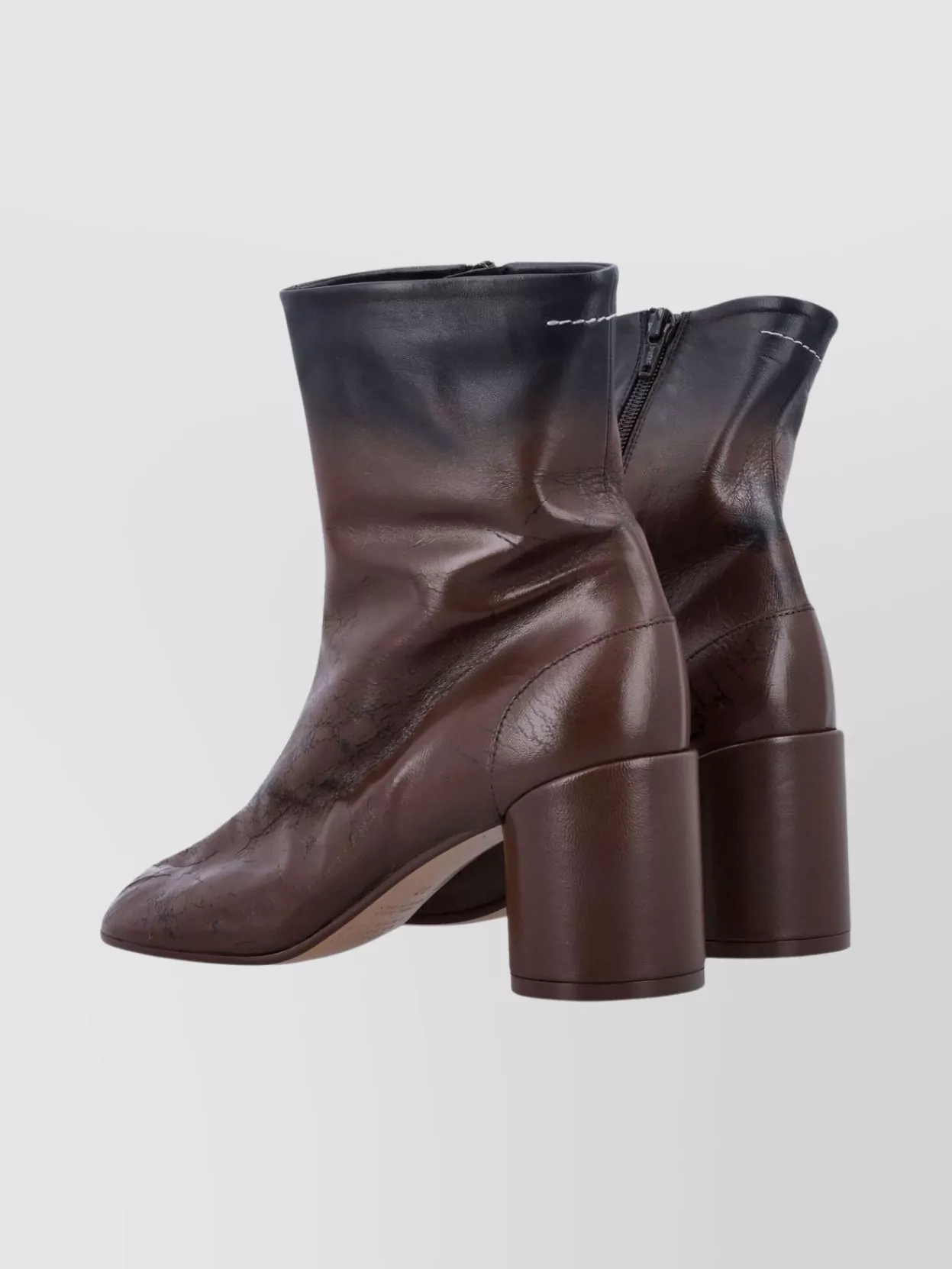 Mm6 Maison Margiela Stylish Ankle Boot Block Heel In Gray
