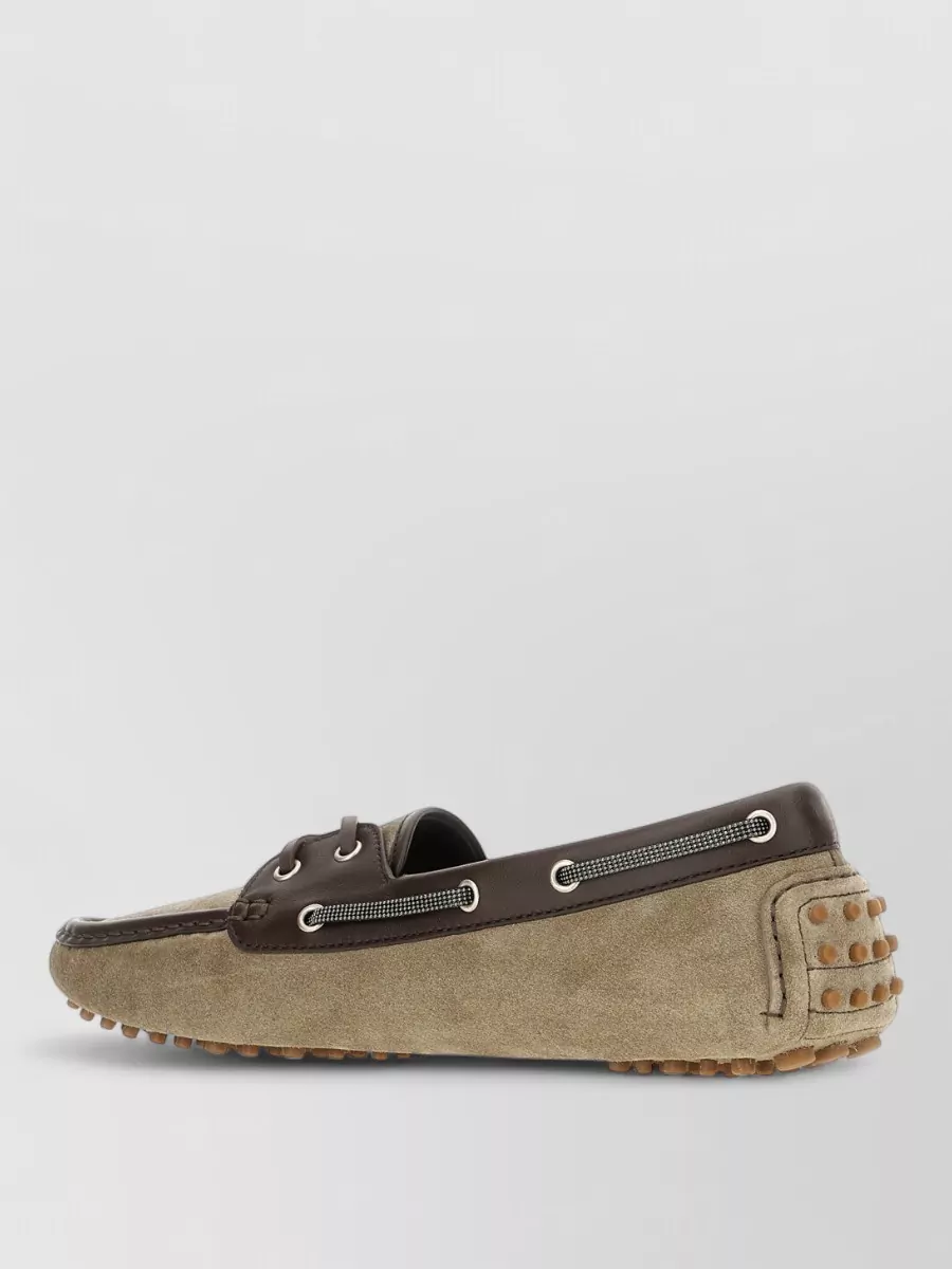 Brunello Cucinelli leather lace-up loafers