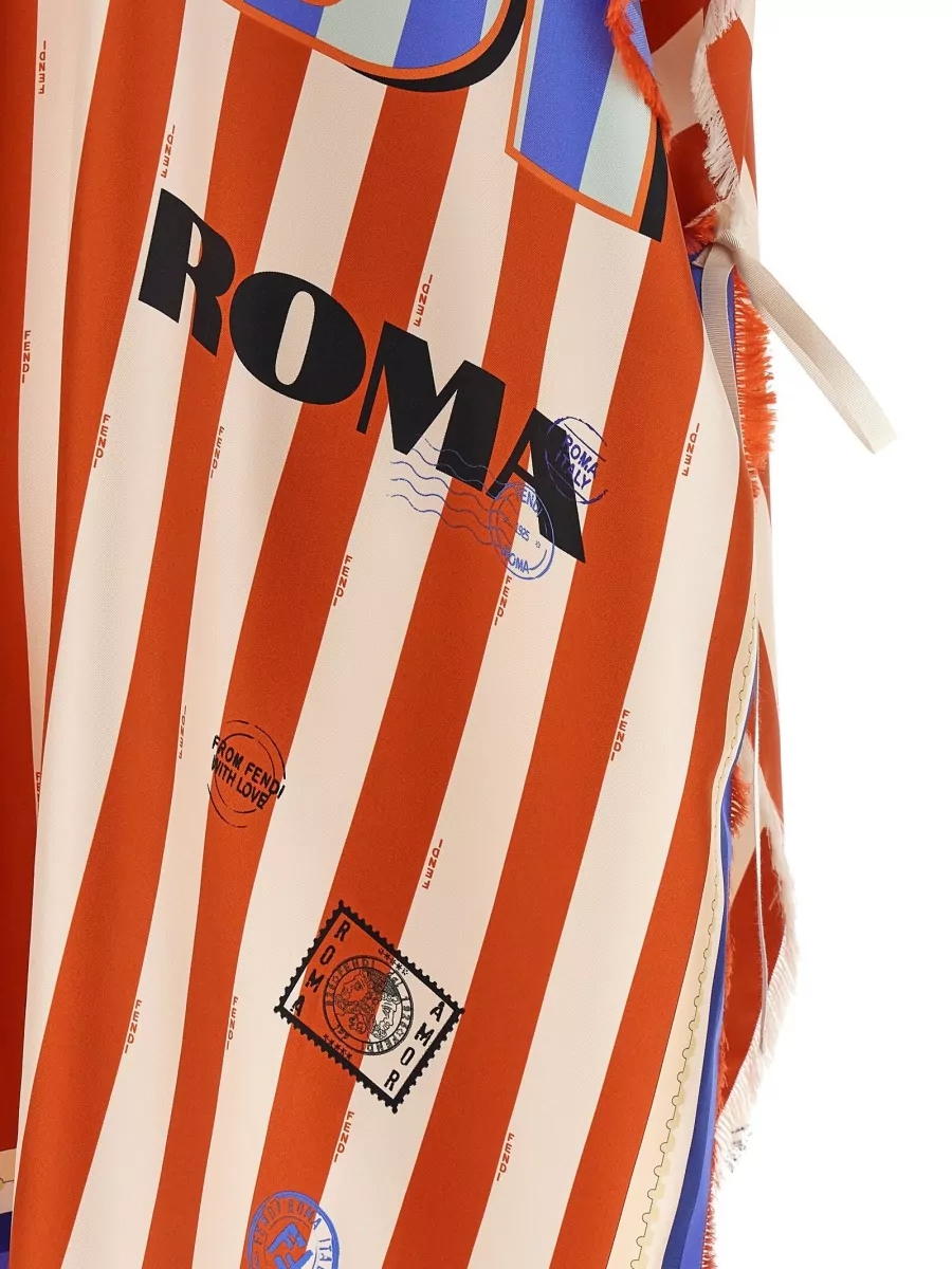 Fendi Silk Printed Poncho