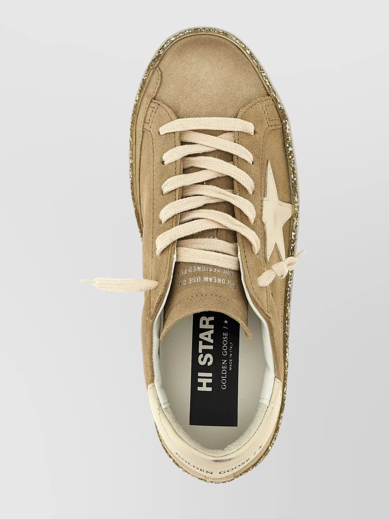 Golden Goose Beige Lace Up Sneakers