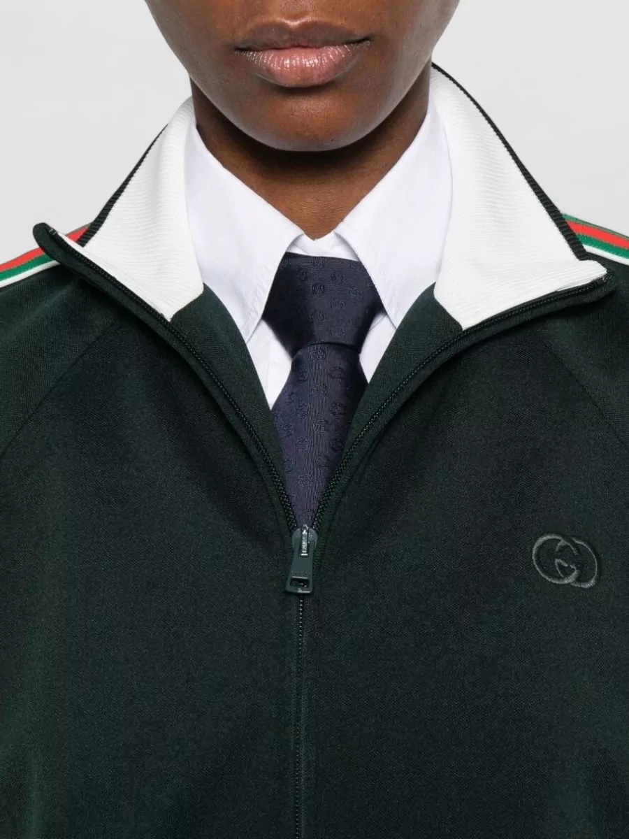 Gucci Technical Jersey High Neck Zip Jacket