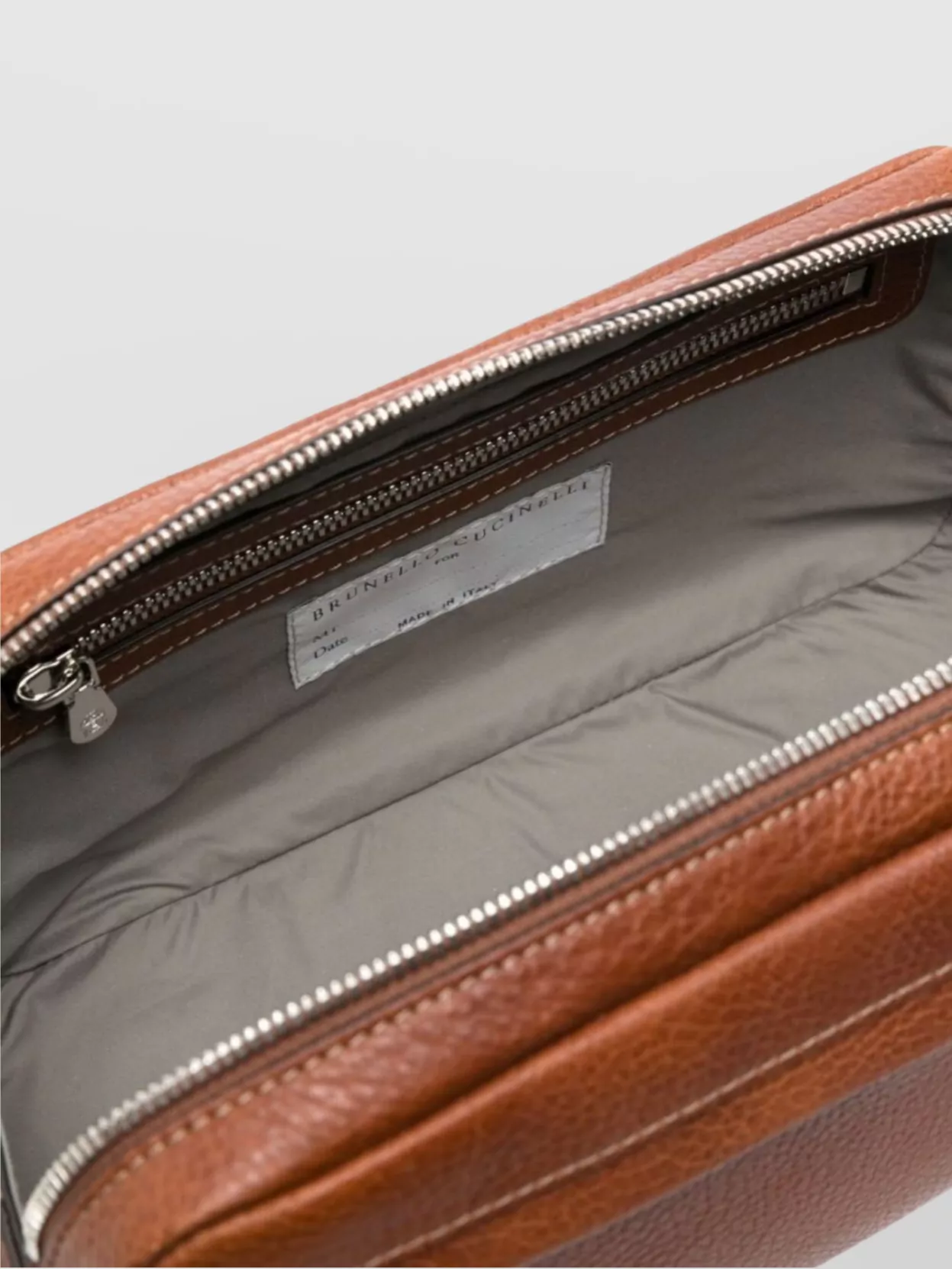 Brunello Cucinelli Leather Travel Toiletry Bag