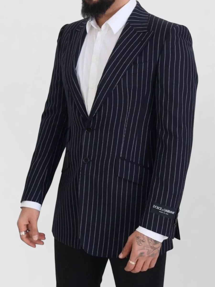 Dolce&Gabbana Virgin Wool Pinstripe Single-Breasted Blazer