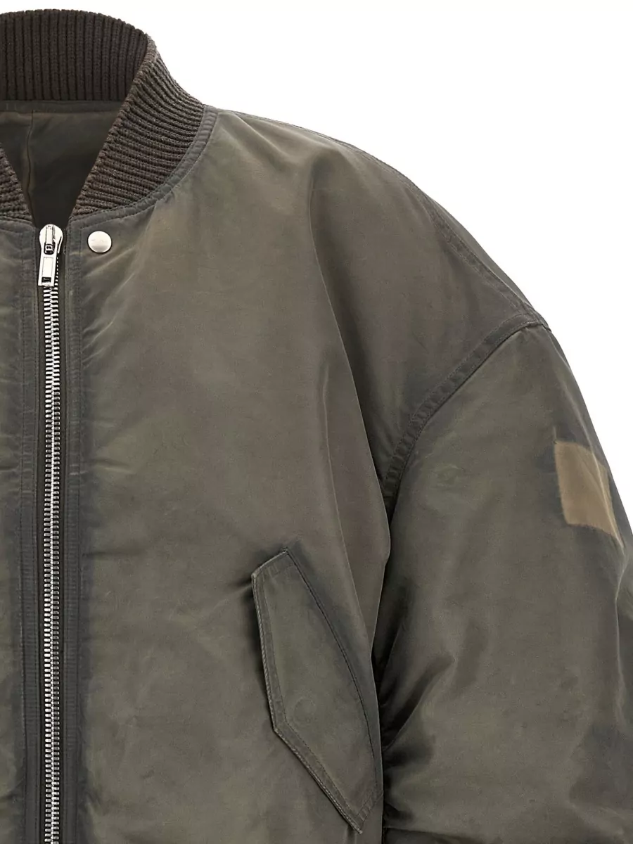 Rick Owens Nylon Satin Oversized Bomber Jacket