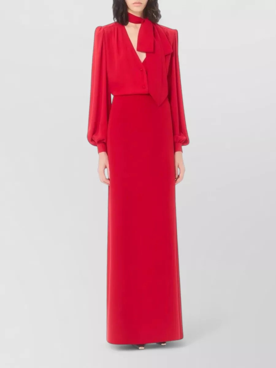 Valentino Garavani Silk Scarf-Neck Blouse
