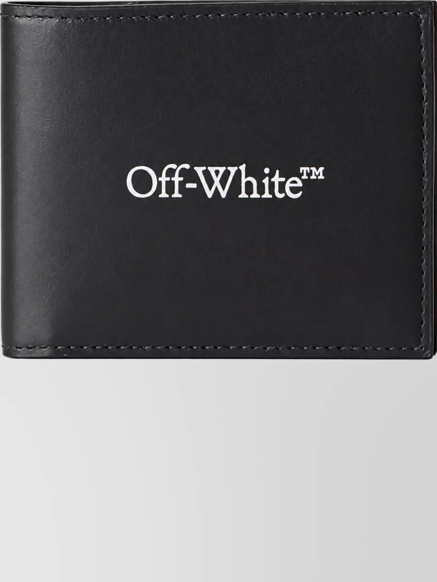 Off-White calf leather bookish bifold purse