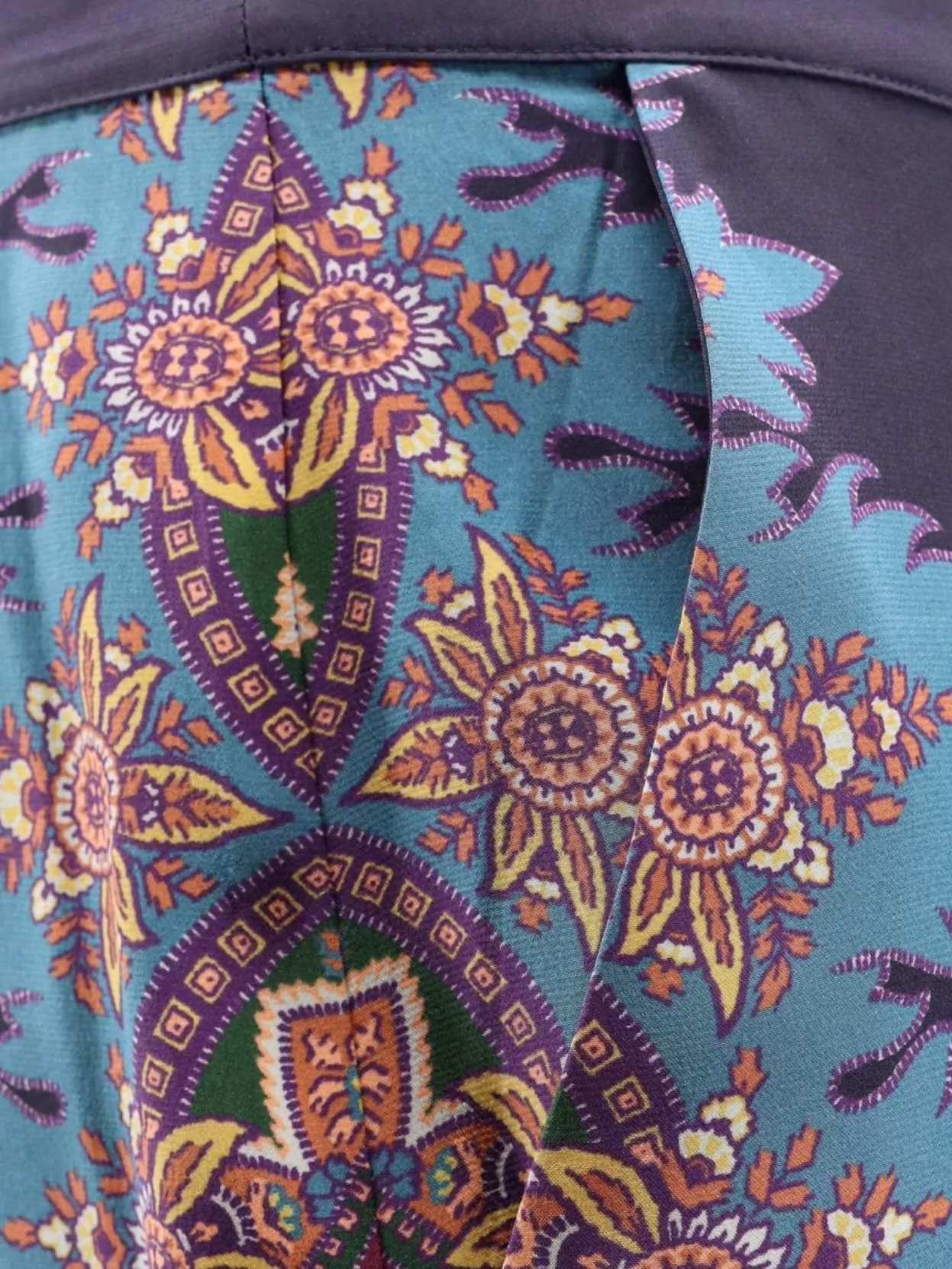 Etro Floral Print Silk Trousers