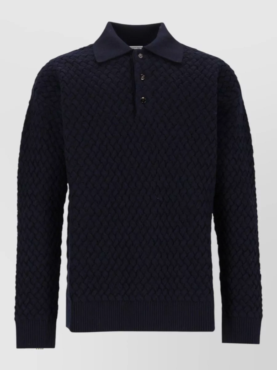 Bottega Veneta wool long-sleeve polo shirt