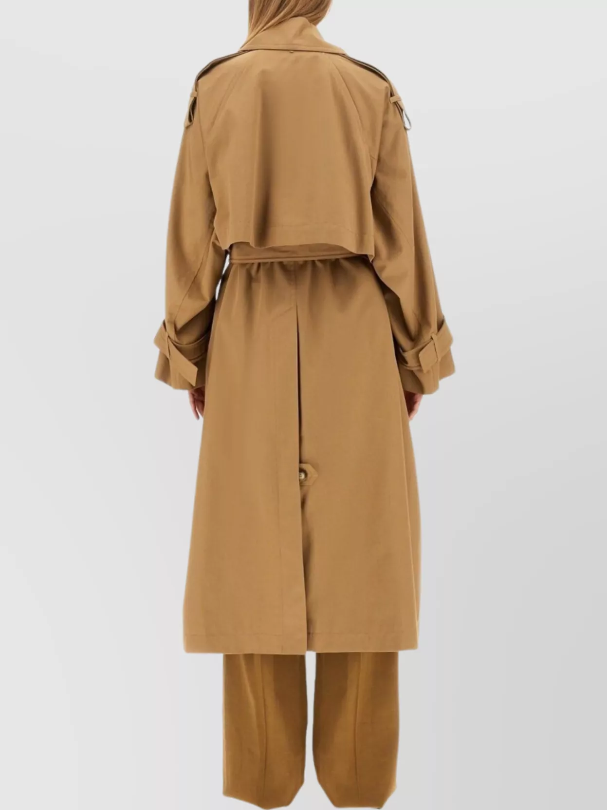 Sportmax Oversized Trench Coat Belted Waist In Brown