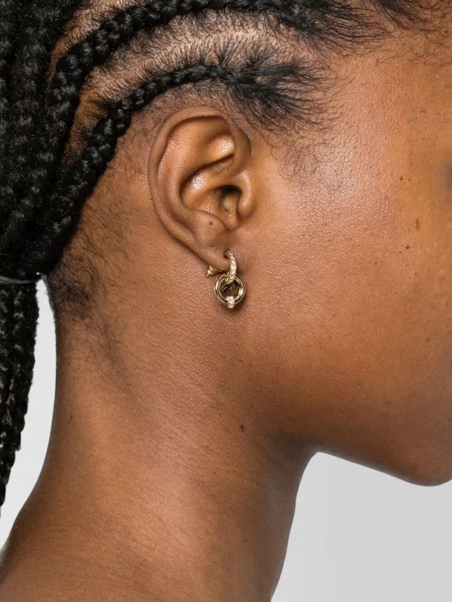 Fendi Crystal-Embellished Hoop Earrings