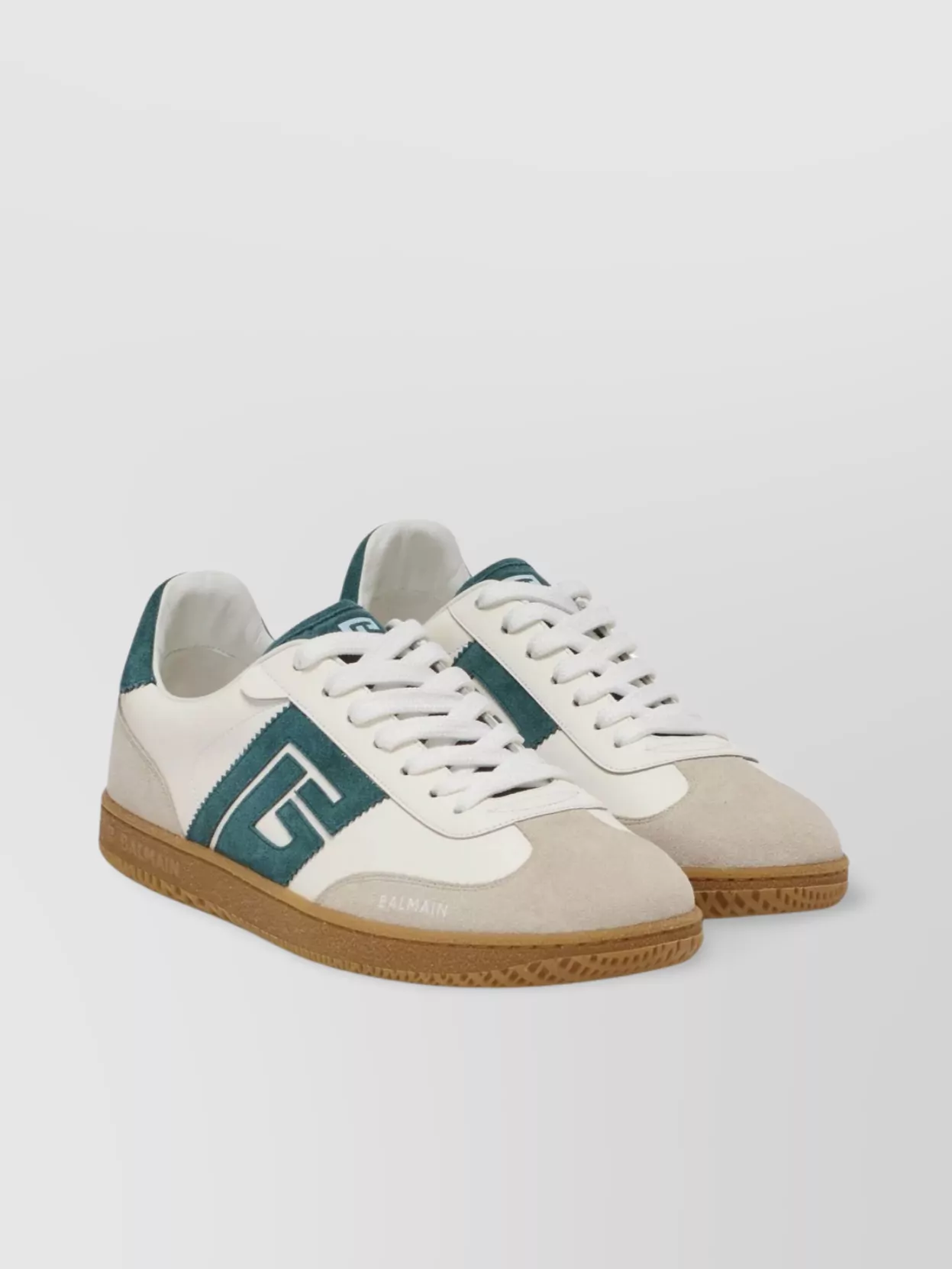 Balmain Swan Suede And Smooth Leather Trainers