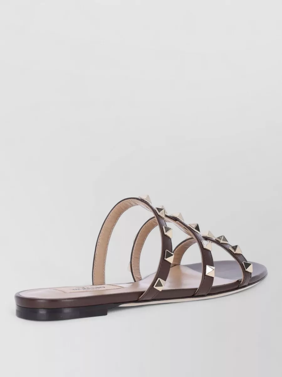 Valentino Garavani Sandal Flat Sole Open Toe Studded Straps