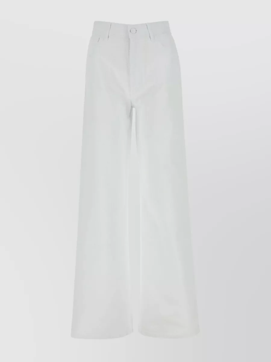 Shop Raf Simons Denim Flare High-waist Wide-leg Trousers In Grey