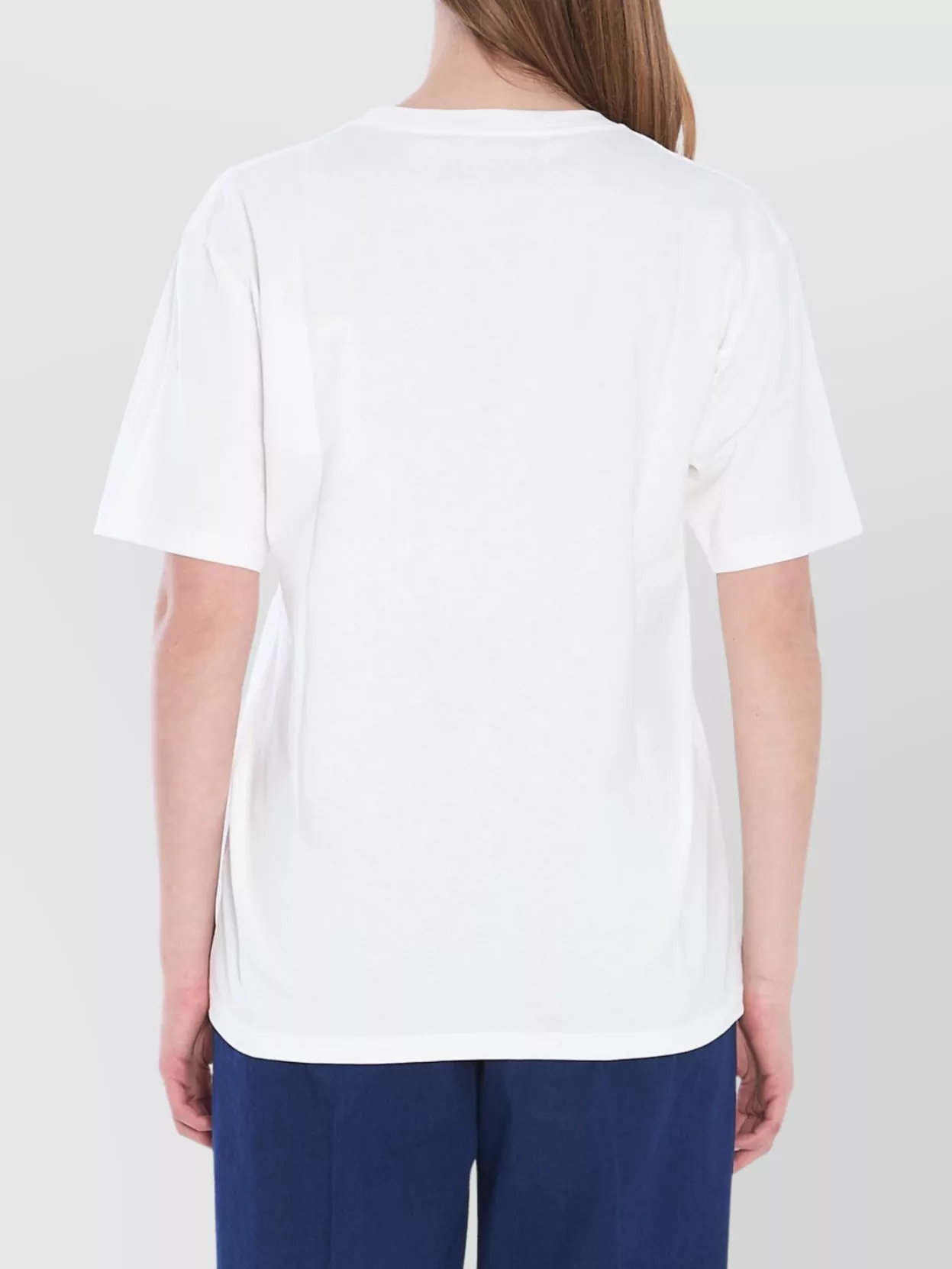 Valentino Garavani Crewneck Graphic Print Ribbed Short-Sleeve Cotton Jersey