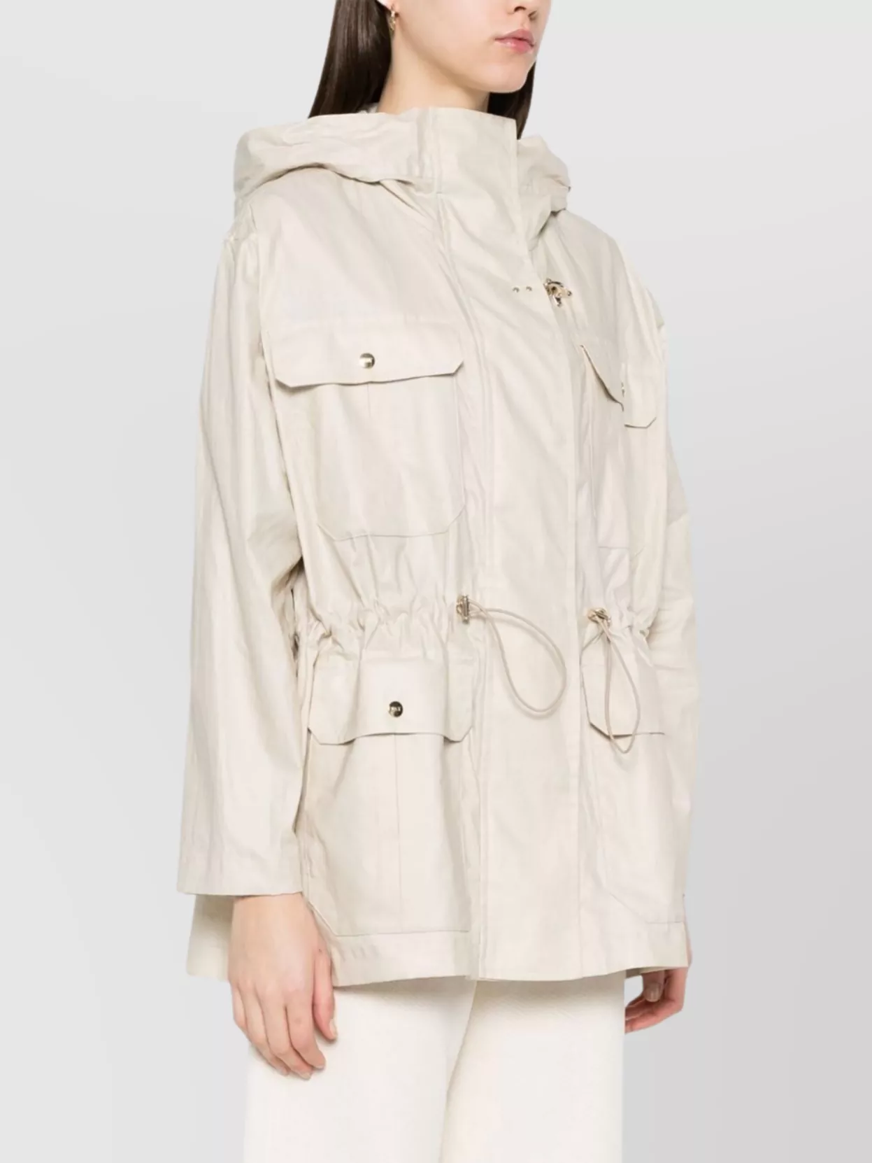 Shop Fay Linen And Cotton Blend Parka Coat