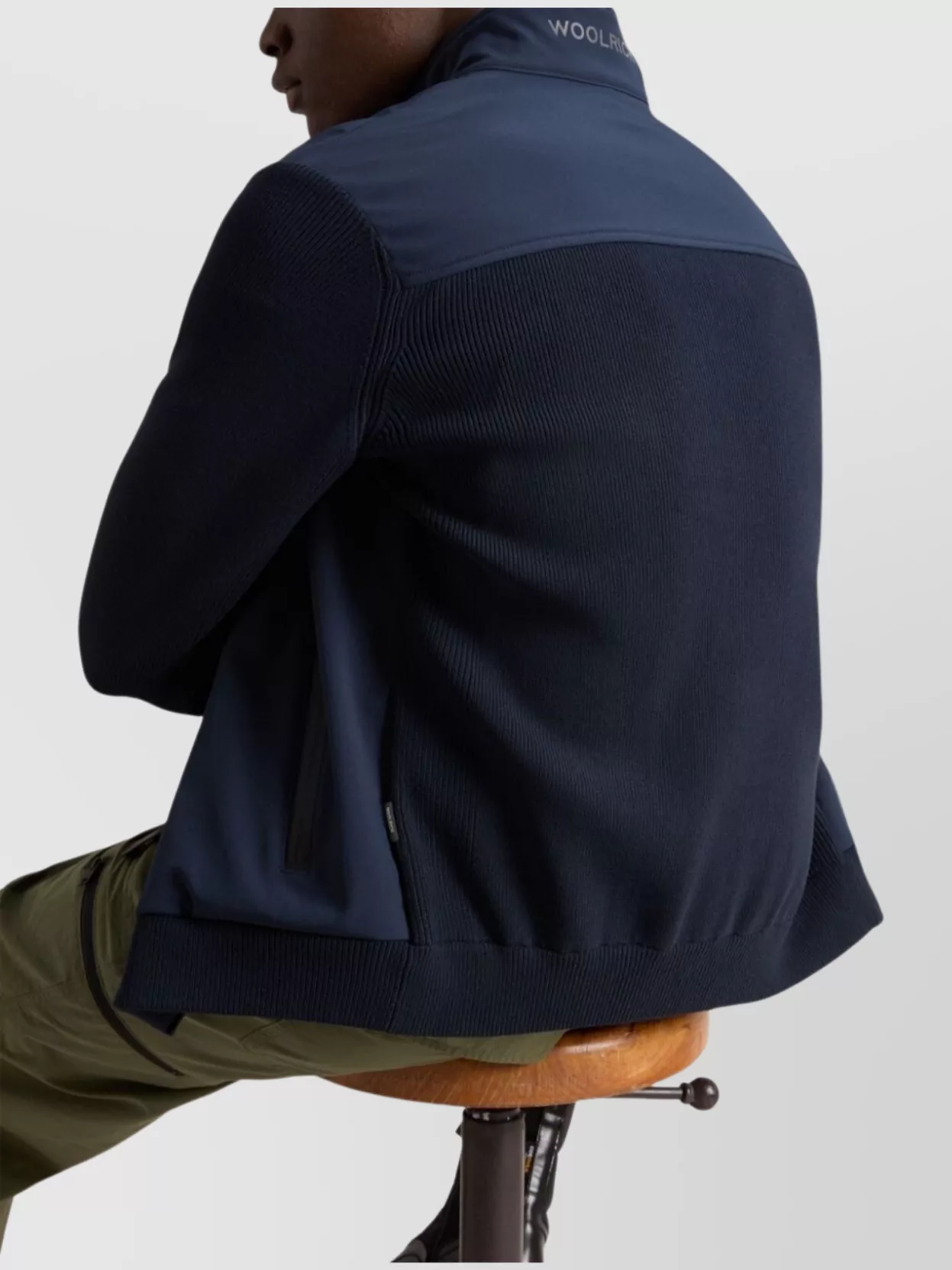 Woolrich High Neck Long Sleeve Panelled Sweatshirt